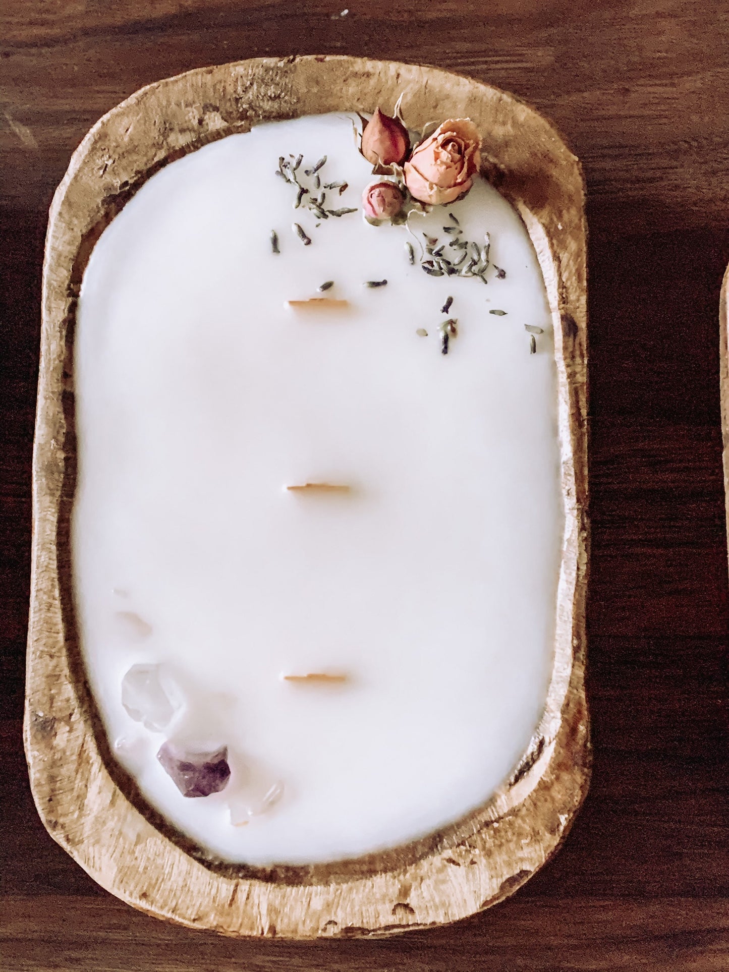 crystals + dough bowl candle