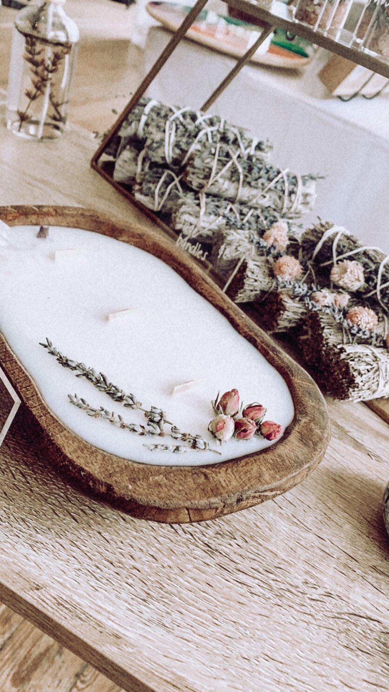 crystals + dough bowl candle